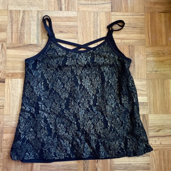 Y2K lace gold and black tank top - Picture 7 of 8